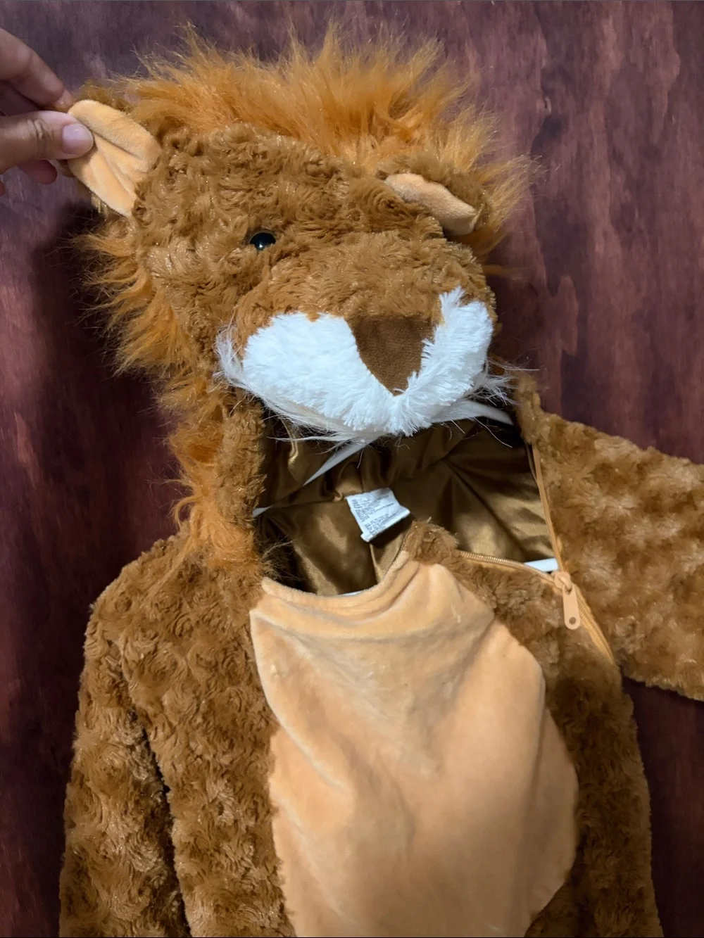 Kids Brown Plush Lion One-Piece Costume